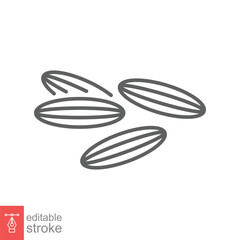 Spice cumin icon. Simple outline style. Caraway, seed, spicy taste, organic, natural concept. Thin line symbol. Vector symbol illustration isolated on white background. Editable stroke EPS 10.
