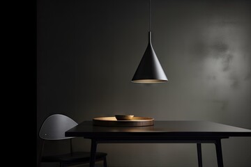 a minimalist lighting fixture with a single lamp and sleek design, created with generative ai