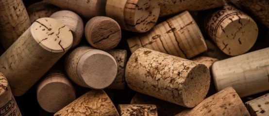 Fotobehang Textured Wine Corks Collection in Trendy Colors - Generative Ai © Unitify