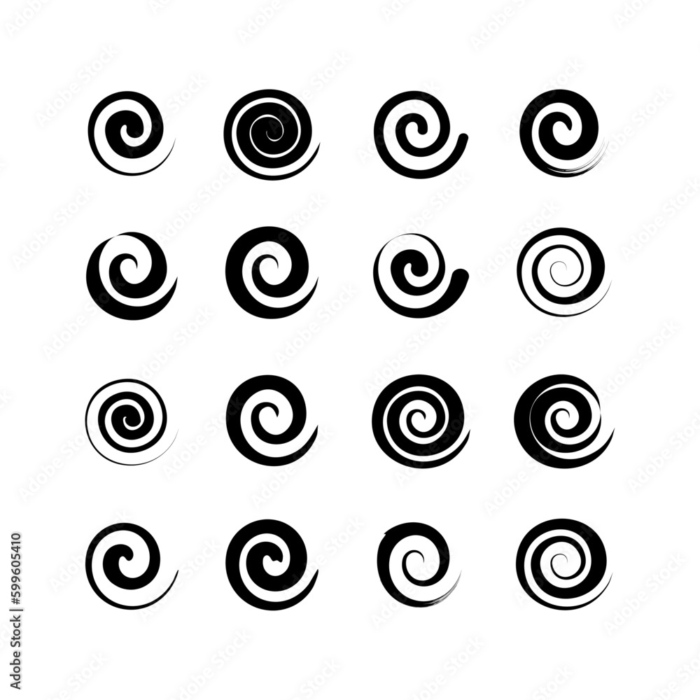 Poster set of abstract spiral shape element vector