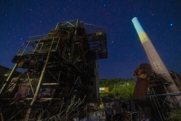 池島炭鉱跡「火力発電所と星空」