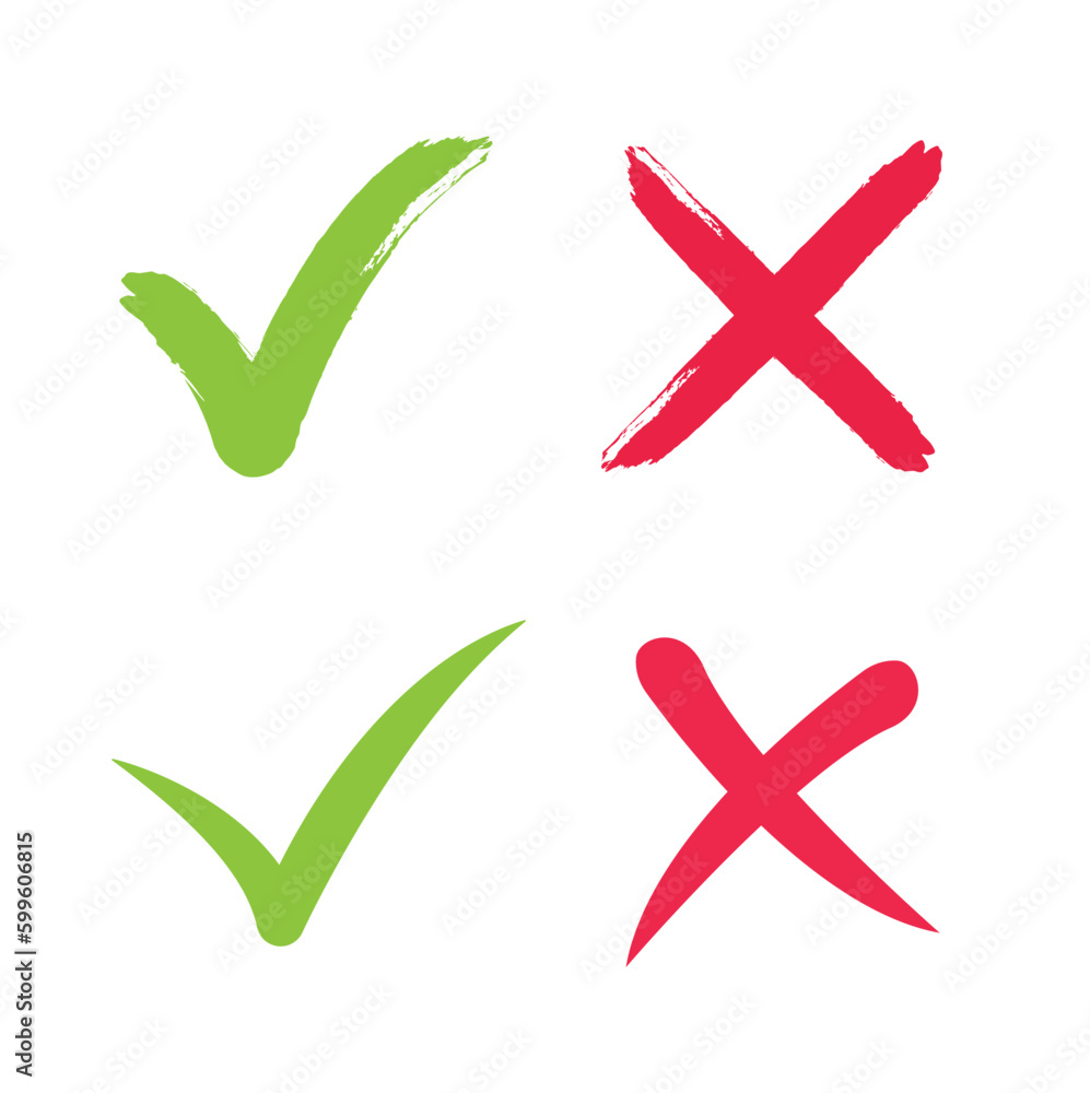 Poster check mark in two variants- stock vector.