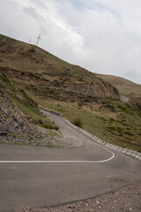 landscape with sky and clouds in the Central Asia Steppe, Kazakhstan