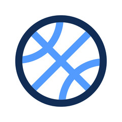 basketball outline color icon