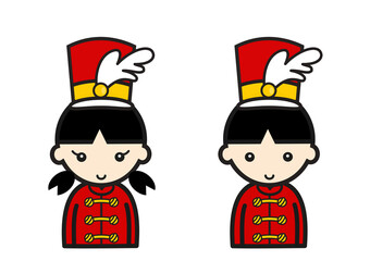 鼓笛隊の制服を着た子供たち