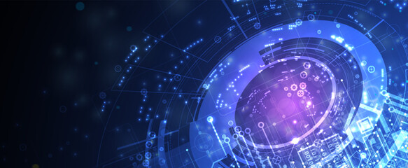 Abstract circuit board futuristic technology processing background