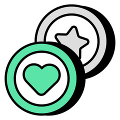 A colored design icon of casino tokens