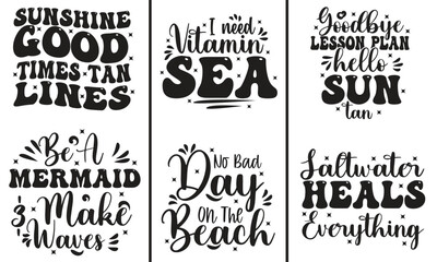 Vintage Beach Summer Svg T-Shirt Design Bundle