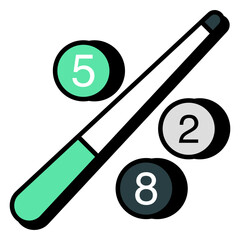 A trendy vector design of billiard game