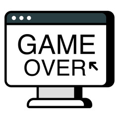 A flat design, icon of game over