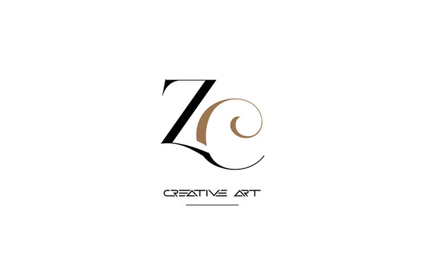 ZC, CZ, Z, C abstract letters logo monogram