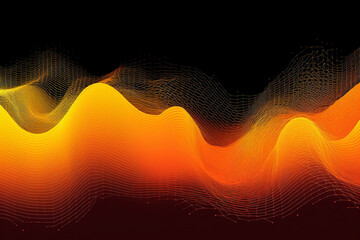 Colorful gradient waves made from lines and dots. Generative AI