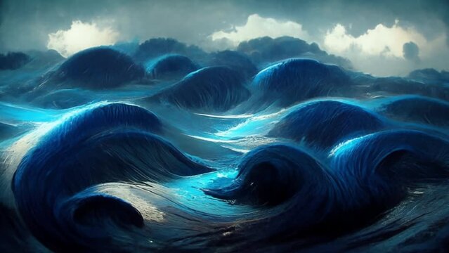 Abstract background of blue water waves, waves, water ripples, marble, moving colorful liquid paint. Colorful marble liquid waves. Beautiful liquid art 3D Abstract Design Colorful marble video. 4K bri