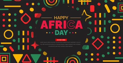 happy Africa day background or banner design Template.