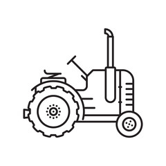 Tractor isolated vector line icon for National Farm Workers Day on June 8