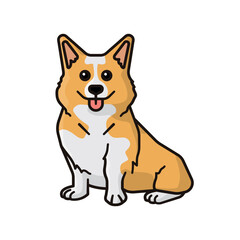 Cute Corgi dog cartoon isolated vector illustration for Corgi Day on June 3