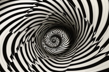 optical illusion of a spinning spiral, with the center staying still, created with generative ai
