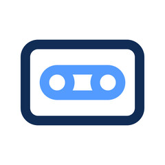 cassette tape outline color icon
