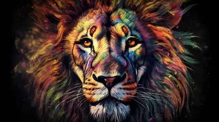 Zelfklevend Fotobehang lions , Generative AI. © PedroCarlos