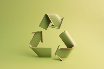 Green recycling arrow symbol. Generative AI illustration