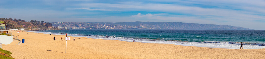 panorama da praia de Renaca  Viña del Mar, Valparaíso, Chile