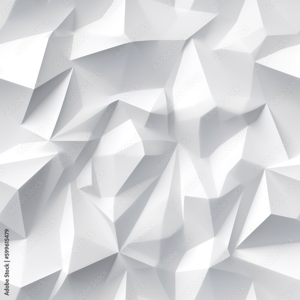 Poster white colored with highlights and shadows ages low poly background seamless pattern