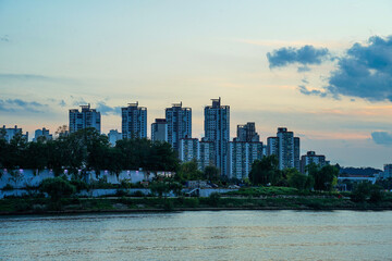 Obraz premium Apartment Landscape in Seoul, Korea