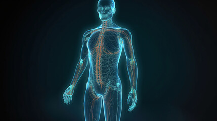 3d illustrated human body, AI Generative