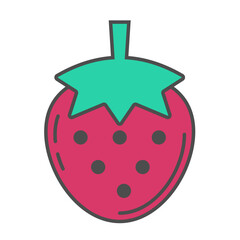 strawberry fruit flat icon illustration