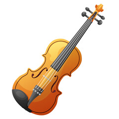 Fototapeta na wymiar Classical wooden violin or viola. Musical instrument. Vector illustration for design.
