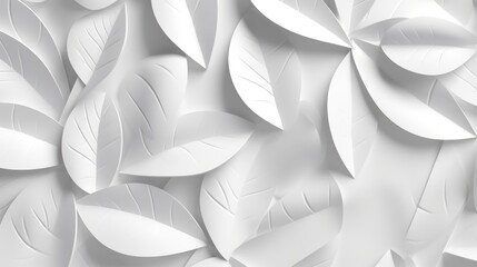 white geometric leaves with shadows background.generative ai