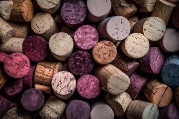 Textured Wine Corks Collection in Trendy Colors - Generative Ai