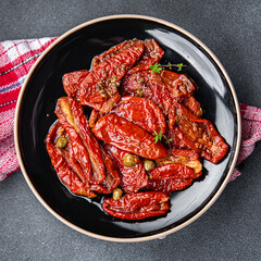 tomato sun dried food vegetable healthy meal snack on the table copy space food background rustic top view