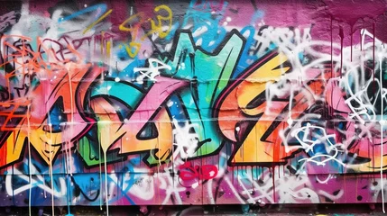 Poster graffiti on the wall. Generative AI © FTE