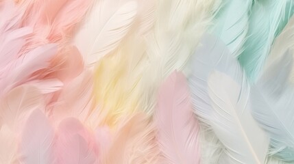 pastel colour feather abstract background. Generative AI