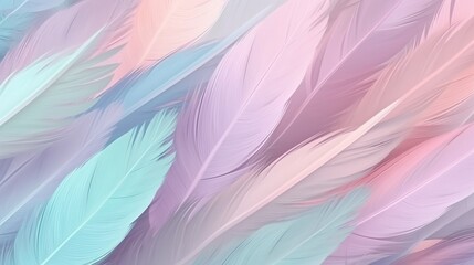 Fototapeta na wymiar pastel colour feather abstract background. Generative AI