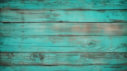 Turquoise wooden planks background. Generative AI