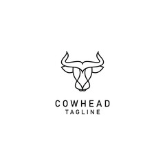 Cow head logo design icon vector