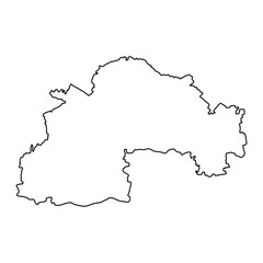 Dnipropetrovsk Oblast map, province of Ukraine. Vector illustration.