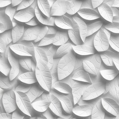  white leaf shape textured background seamless pattern