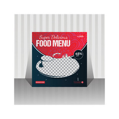 Fast food restaurant business marketing social media post or web promotional banner template design
