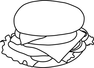 hand drawn illustration of hamburger