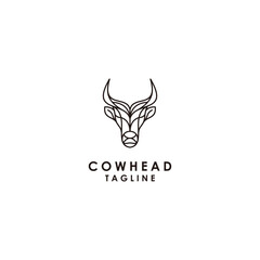 Cow head logo design icon vector