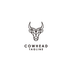 Cow head logo design icon vector