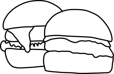 hand drawn illustration of hamburger