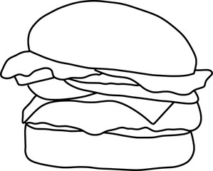 hand drawn illustration of hamburger