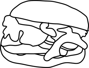 hand drawn illustration of hamburger