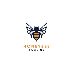 Honey bee logo design icon template