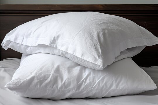 pillowcase with a freshly washed, crisp and clean pillow, created with generative ai