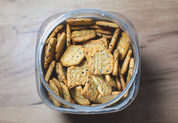 Crackers with quinoa and chia..Naturally healthy eco food with vitamins. Healthcare, vegetarian lifestyle.